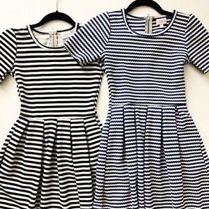 Lot of 2 XXS LuLaRoe Amelia Dresses - Stripes